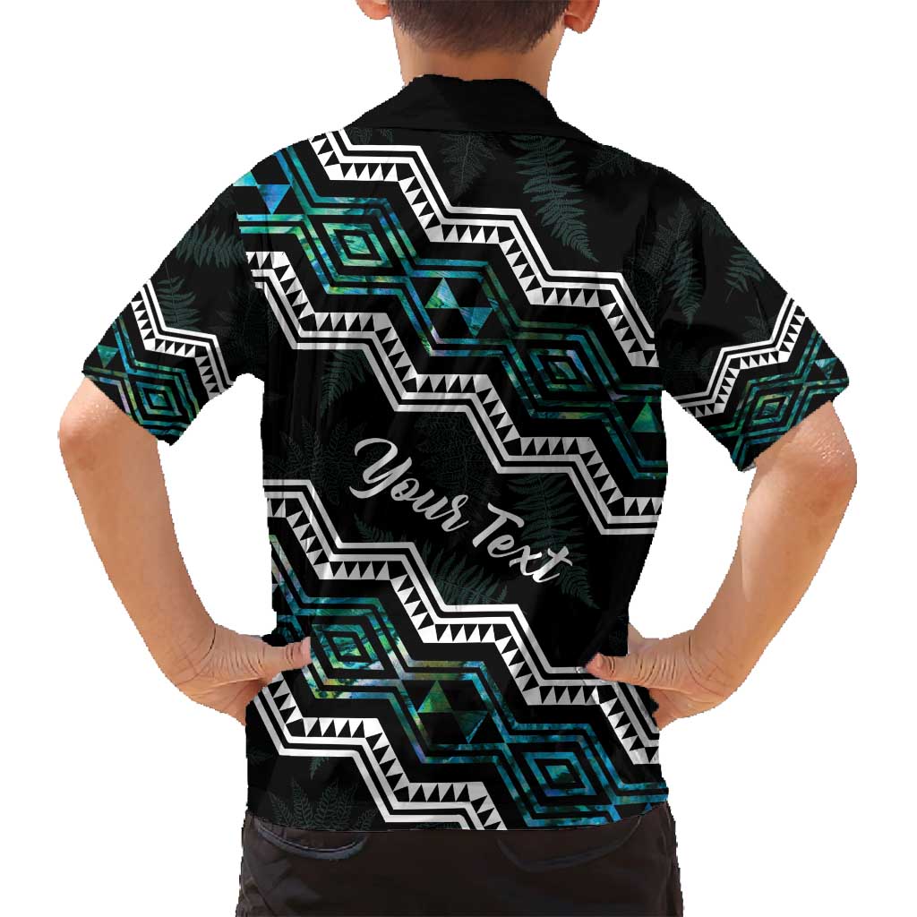 Personalised Taniko Aotearoa Mix Paua Shell Family Matching Off Shoulder Maxi Dress and Hawaiian Shirt Niho Taniwha Turquoise Glitter LT01 - Polynesian Pride