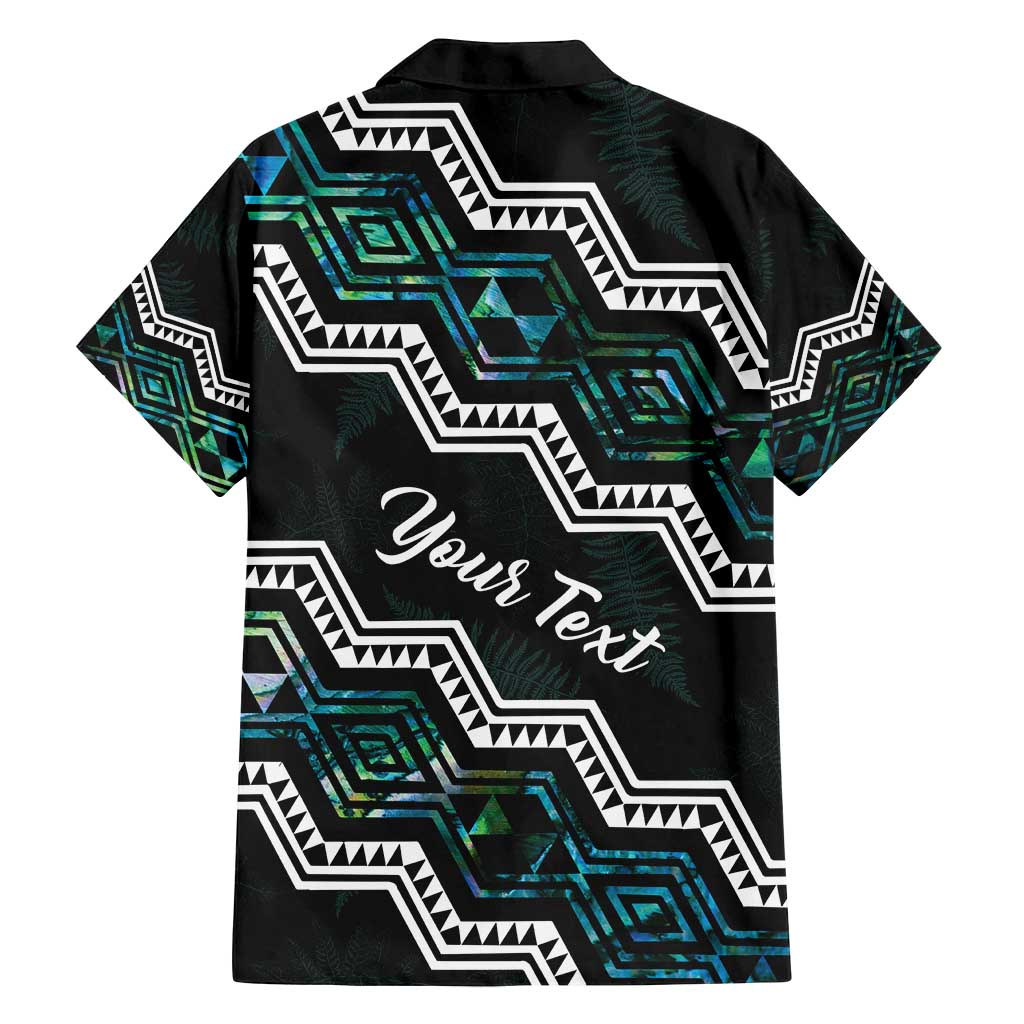 Personalised Taniko Aotearoa Mix Paua Shell Family Matching Off Shoulder Short Dress and Hawaiian Shirt Niho Taniwha Turquoise Glitter LT01 - Polynesian Pride