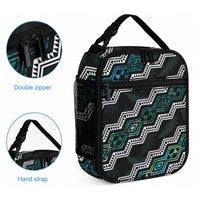 Taniko Aotearoa Mix Paua Shell Lunch Bag Niho Taniwha Turquoise Glitter LT01 - Polynesian Pride