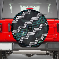Personalised Taniko Aotearoa Mix Paua Shell Spare Tire Cover Niho Taniwha Turquoise Glitter