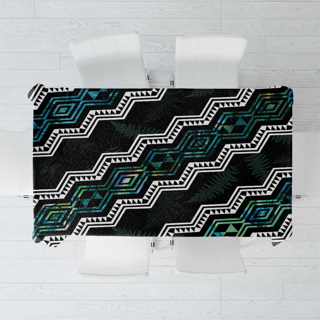Taniko Aotearoa Mix Paua Shell Tablecloth Niho Taniwha Turquoise Glitter LT01 Turquoise - Polynesian Pride