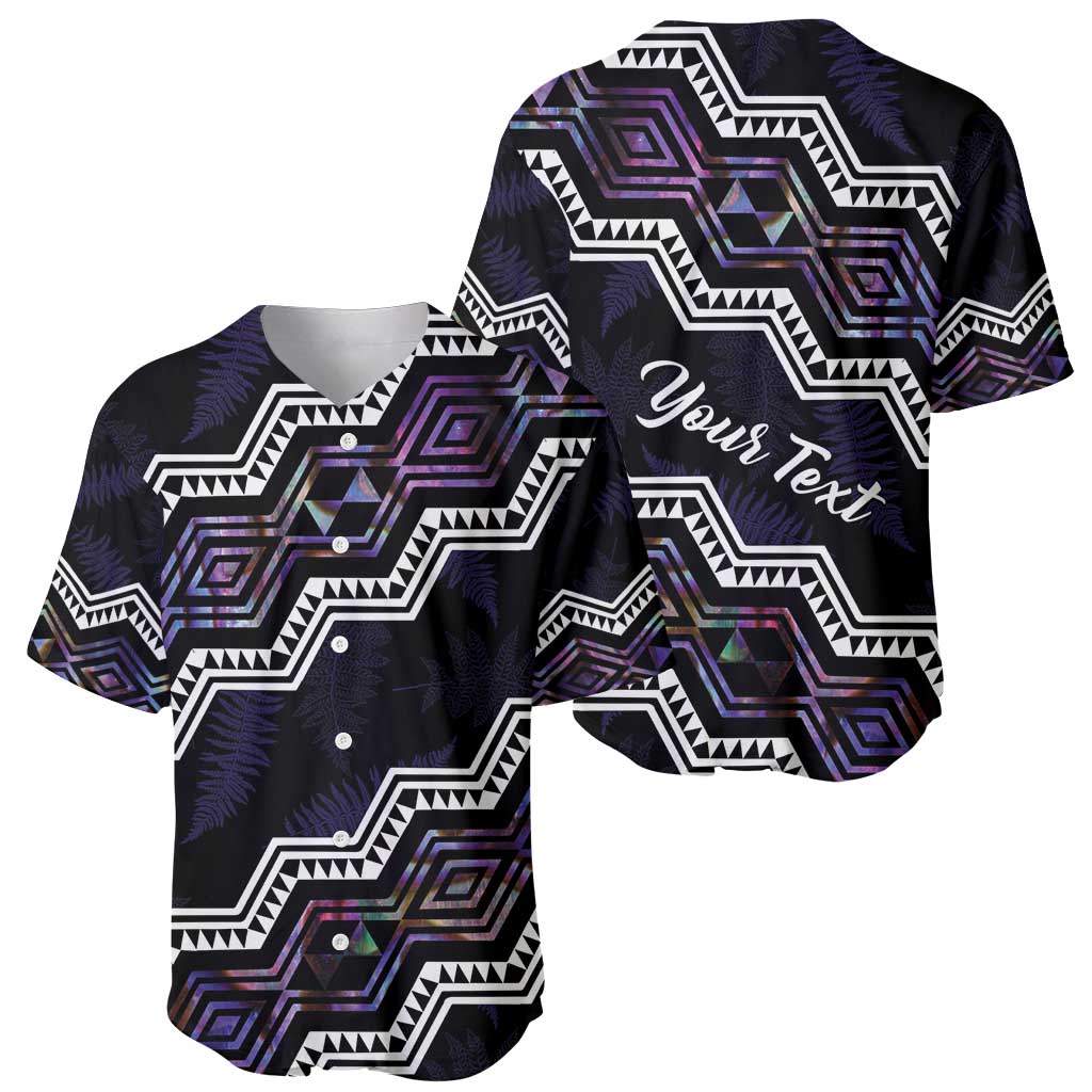 Personalised Taniko Aotearoa Mix Paua Shell Baseball Jersey Niho Taniwha Lilac Glitter LT01 - Polynesian Pride