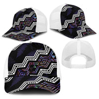 Taniko Aotearoa Mix Paua Shell Baseball Net Cap Niho Taniwha Lilac Glitter - Polynesian Pride