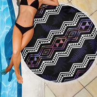 Personalised Taniko Aotearoa Mix Paua Shell Beach Blanket Niho Taniwha Lilac Glitter