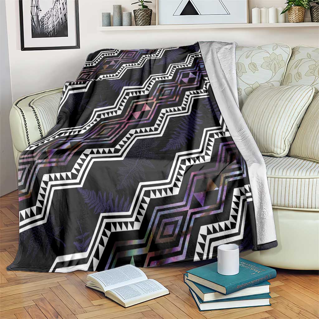 Personalised Taniko Aotearoa Mix Paua Shell Blanket Niho Taniwha Lilac Glitter