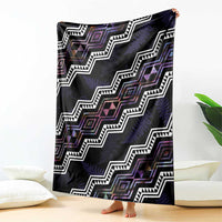 Personalised Taniko Aotearoa Mix Paua Shell Blanket Niho Taniwha Lilac Glitter