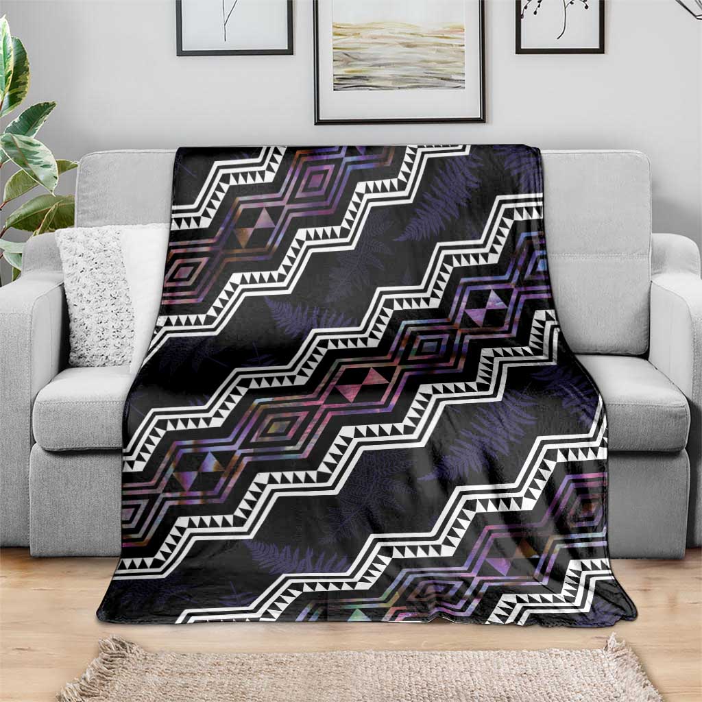 Personalised Taniko Aotearoa Mix Paua Shell Blanket Niho Taniwha Lilac Glitter