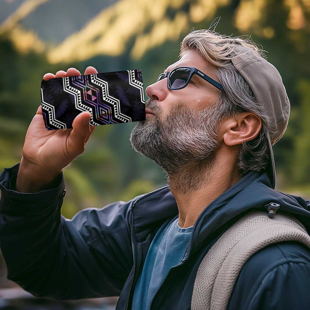 Personalised Taniko Aotearoa Mix Paua Shell 4 in 1 Can Cooler Tumbler Niho Taniwha Lilac Glitter