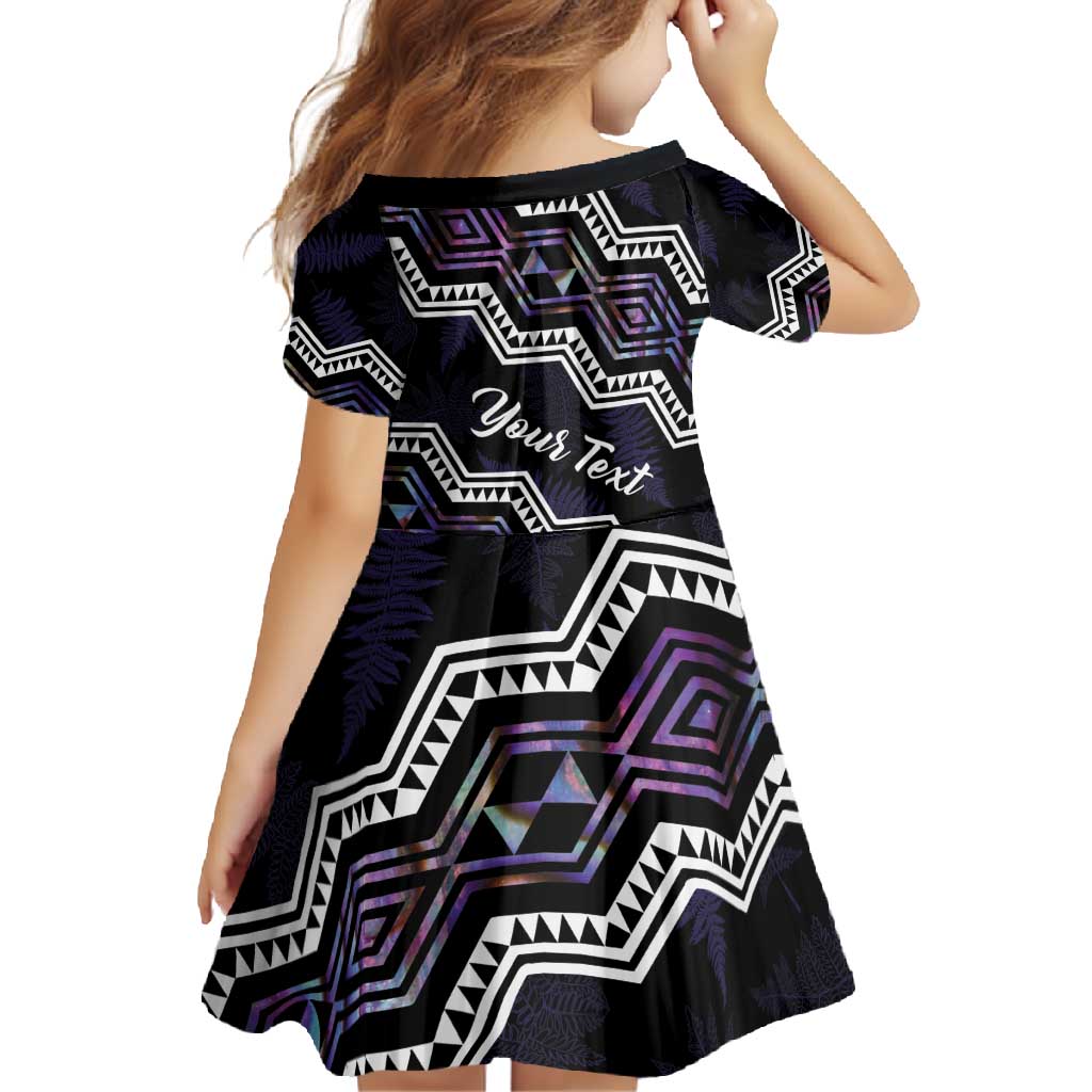 Personalised Taniko Aotearoa Mix Paua Shell Family Matching Summer Maxi Dress and Hawaiian Shirt Niho Taniwha Lilac Glitter LT01 - Polynesian Pride