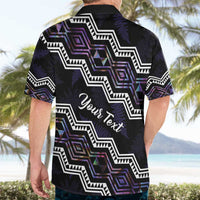 Personalised Taniko Aotearoa Mix Paua Shell Hawaiian Shirt Niho Taniwha Lilac Glitter