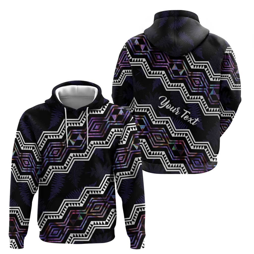 Personalised Taniko Aotearoa Mix Paua Shell Hoodie Niho Taniwha Lilac Glitter