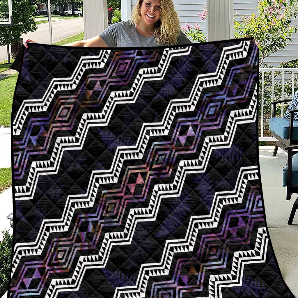Personalised Taniko Aotearoa Mix Paua Shell Quilt Niho Taniwha Lilac Glitter LT01 Purple - Polynesian Pride