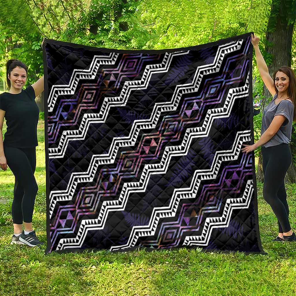 Personalised Taniko Aotearoa Mix Paua Shell Quilt Niho Taniwha Lilac Glitter LT01 - Polynesian Pride