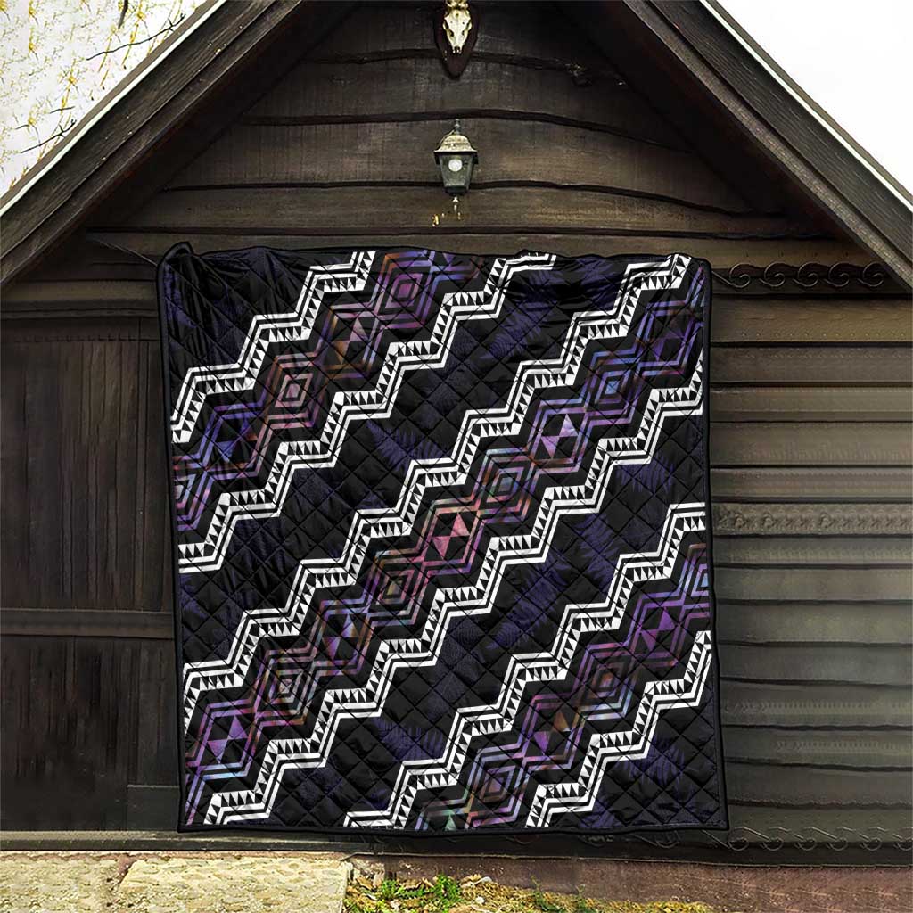 Personalised Taniko Aotearoa Mix Paua Shell Quilt Niho Taniwha Lilac Glitter LT01 - Polynesian Pride