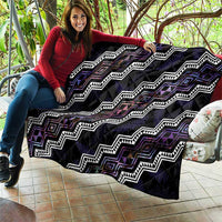Personalised Taniko Aotearoa Mix Paua Shell Quilt Niho Taniwha Lilac Glitter LT01 - Polynesian Pride