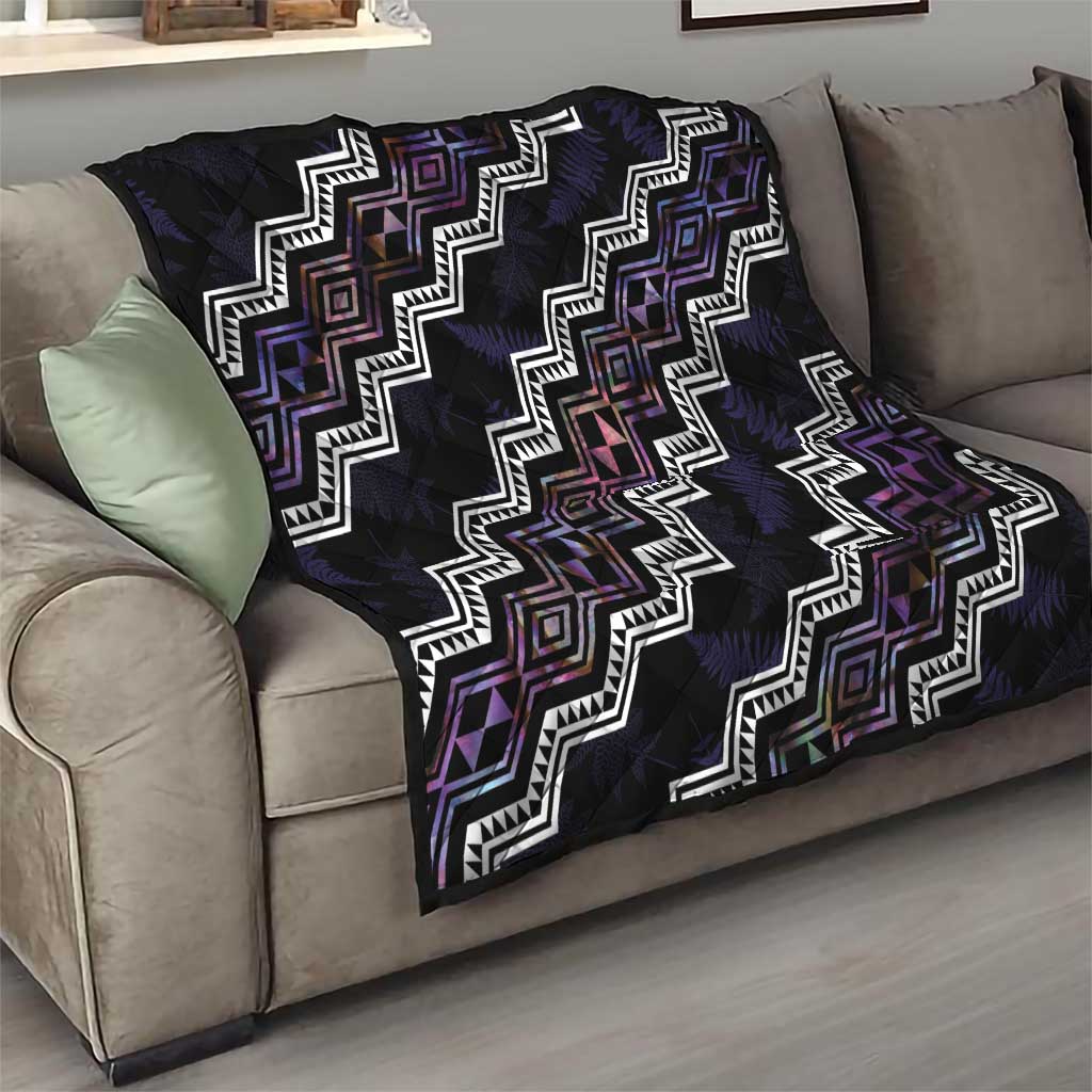 Personalised Taniko Aotearoa Mix Paua Shell Quilt Niho Taniwha Lilac Glitter LT01 - Polynesian Pride