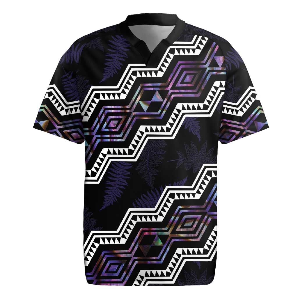 Personalised Taniko Aotearoa Mix Paua Shell Rugby Jersey Niho Taniwha Lilac Glitter LT01 Purple - Polynesian Pride