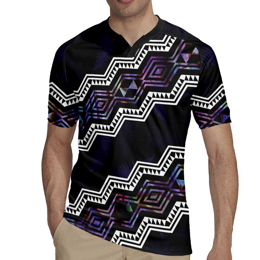 Personalised Taniko Aotearoa Mix Paua Shell Rugby Jersey Niho Taniwha Lilac Glitter LT01 - Polynesian Pride