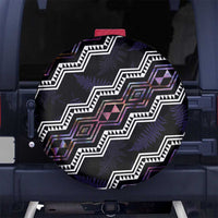 Personalised Taniko Aotearoa Mix Paua Shell Spare Tire Cover Niho Taniwha Lilac Glitter