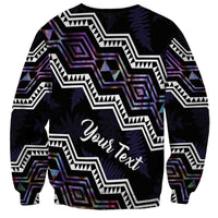Personalised Taniko Aotearoa Mix Paua Shell Sweatshirt Niho Taniwha Lilac Glitter