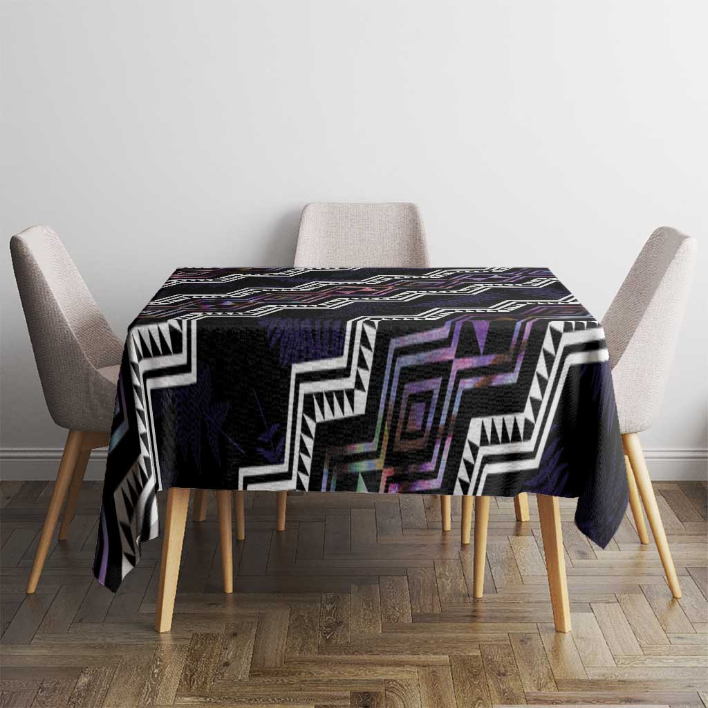 Personalised Taniko Aotearoa Mix Paua Shell Tablecloth Niho Taniwha Lilac Glitter LT01 - Polynesian Pride