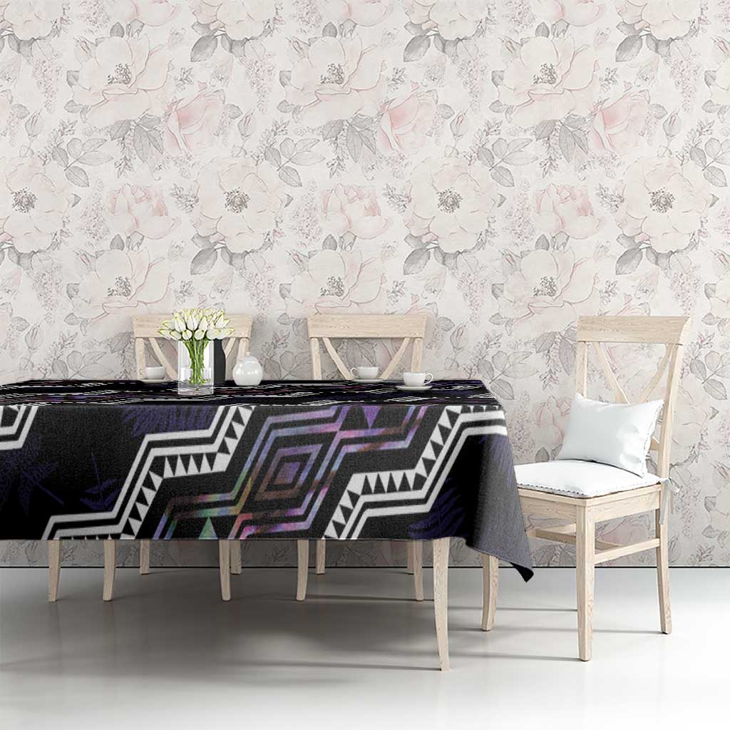 Personalised Taniko Aotearoa Mix Paua Shell Tablecloth Niho Taniwha Lilac Glitter LT01 - Polynesian Pride