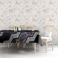 Personalised Taniko Aotearoa Mix Paua Shell Tablecloth Niho Taniwha Lilac Glitter LT01 - Polynesian Pride