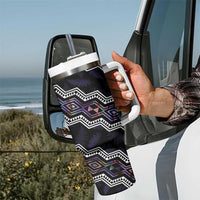 Personalised Taniko Aotearoa Mix Paua Shell Tumbler With Handle Niho Taniwha Lilac Glitter LT01 - Polynesian Pride