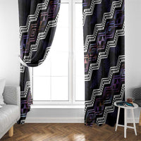 Personalised Taniko Aotearoa Mix Paua Shell Window Curtain Niho Taniwha Lilac Glitter