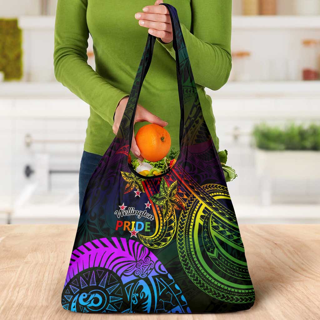 Wellington Pride Grocery Bag Aotearoa Tribal Rainbow Pattern