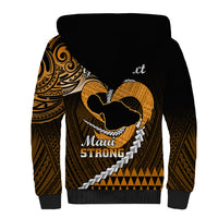 Personalised Hawaii Sherpa Hoodie Maui Be Strong Kakau Gold Version LT01 - Polynesian Pride