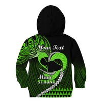 Personalised Hawaii Kid Hoodie Maui Be Strong Kakau Green Version LT01 - Polynesian Pride