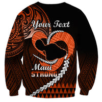 Personalised Hawaii Sweatshirt Maui Be Strong Kakau Orange Version LT01 - Polynesian Pride