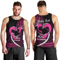 Personalised Hawaii Men Tank Top Maui Be Strong Kakau Pink Version LT01 - Polynesian Pride