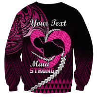 Personalised Hawaii Sweatshirt Maui Be Strong Kakau Pink Version LT01 - Polynesian Pride