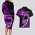 Personalised Hawaii Couples Matching Long Sleeve Bodycon Dress and Hawaiian Shirt Maui Be Strong Kakau Purple Version LT01 - Polynesian Pride