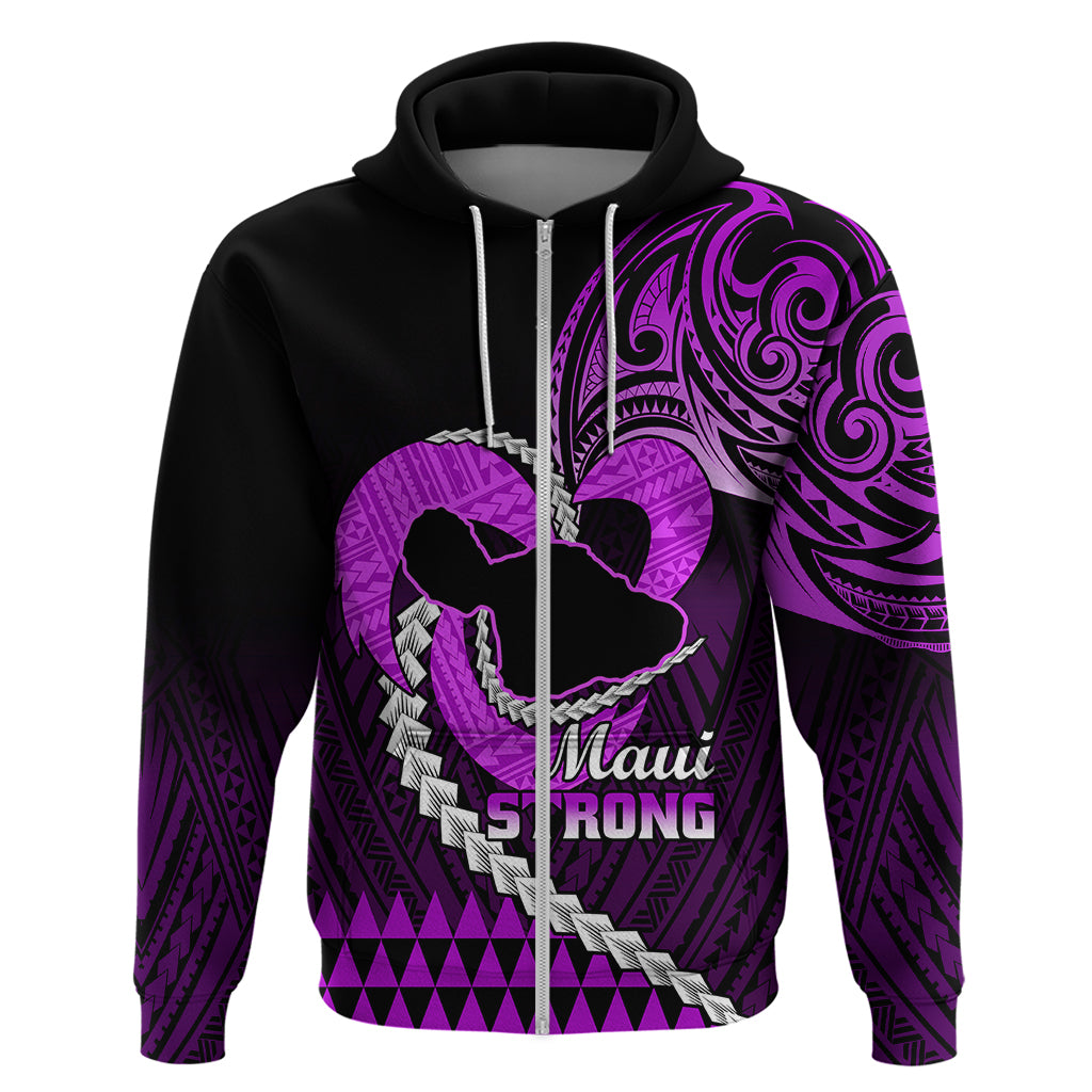 Personalised Hawaii Hoodie Maui Be Strong Kakau Purple Version LT01 - Polynesian Pride