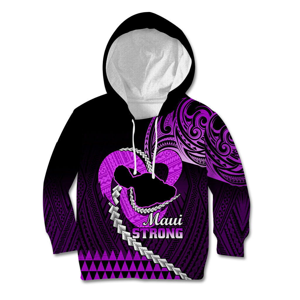 Personalised Hawaii Kid Hoodie Maui Be Strong Kakau Purple Version LT01 Hoodie Purple - Polynesian Pride