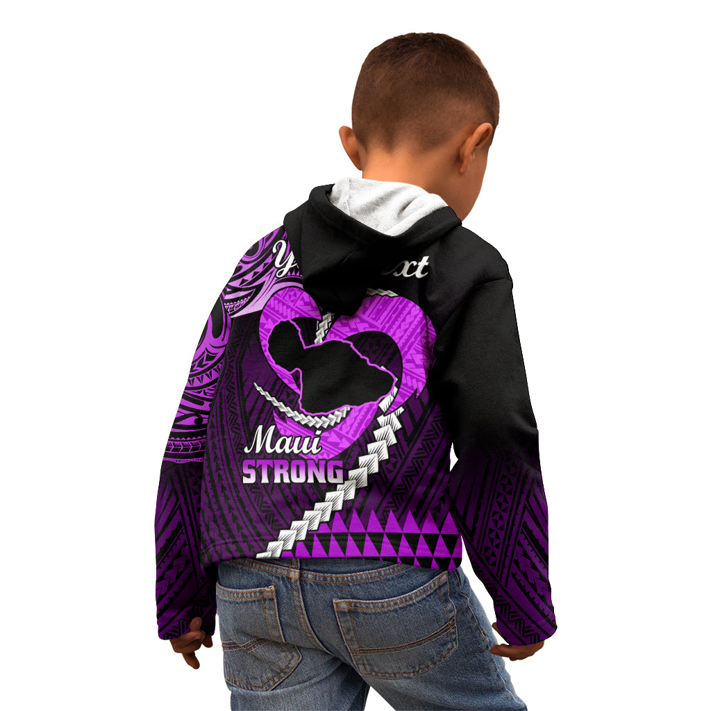 Personalised Hawaii Kid Hoodie Maui Be Strong Kakau Purple Version LT01 - Polynesian Pride