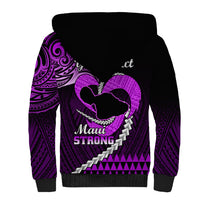 Personalised Hawaii Sherpa Hoodie Maui Be Strong Kakau Purple Version LT01 - Polynesian Pride