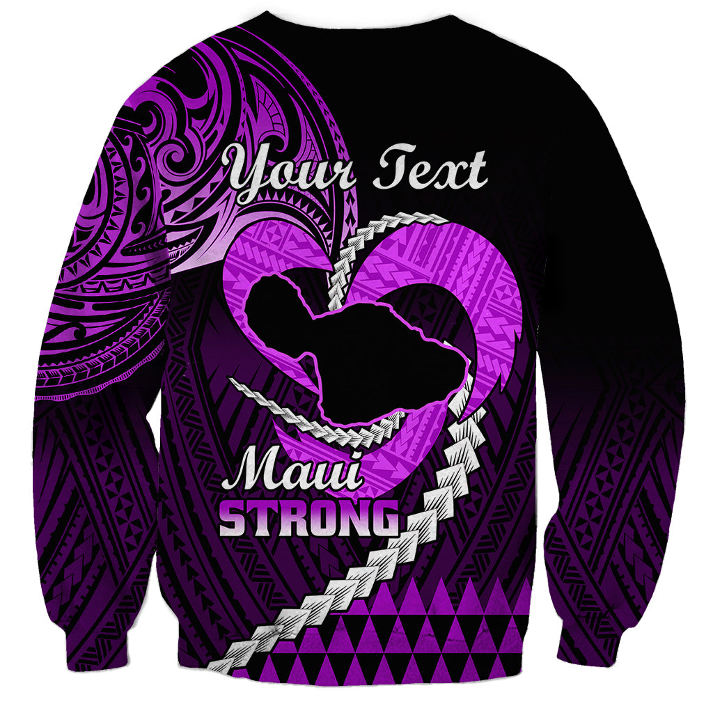 Personalised Hawaii Sweatshirt Maui Be Strong Kakau Purple Version LT01 - Polynesian Pride