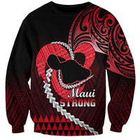 Personalised Hawaii Sweatshirt Maui Be Strong Kakau Red Version LT01 Unisex Red - Polynesian Pride