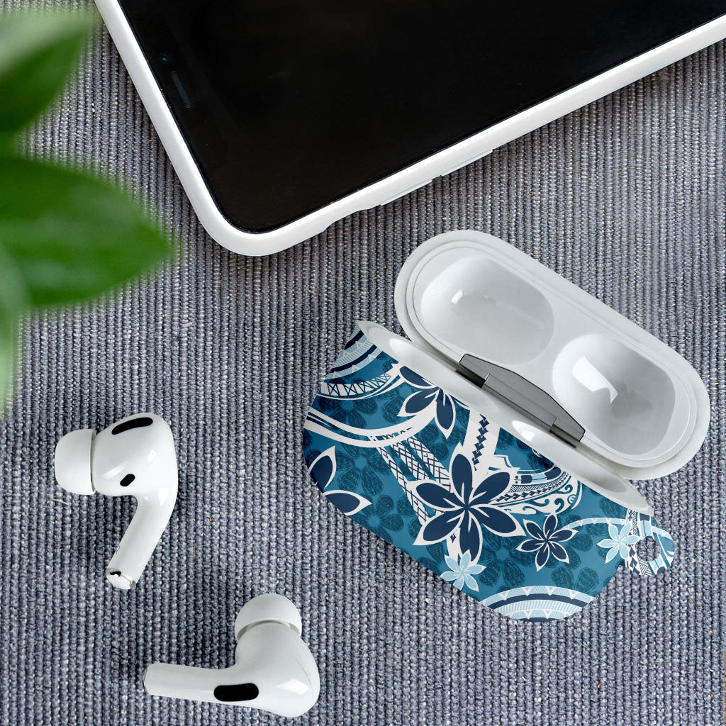Hawaii Pupuala Plumeria Blue AirPods Case Polynesian Pattern LT01 - Polynesian Pride
