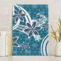 Hawaii Pupuala Plumeria Blue Canvas Wall Art Polynesian Pattern LT01 Without Frame Blue - Polynesian Pride