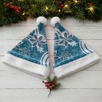 Hawaii Pupuala Plumeria Blue Christmas Santa Hat Polynesian Pattern LT01 - Polynesian Pride