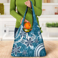 Hawaii Pupuala Plumeria Blue Grocery Bag Polynesian Pattern LT01 - Polynesian Pride