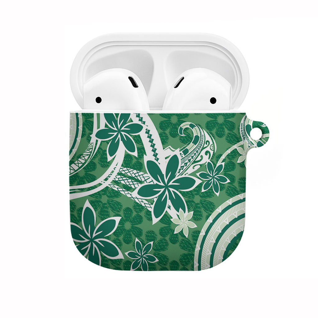 Hawaii Pupuala Plumeria Green AirPods Case Polynesian Pattern
