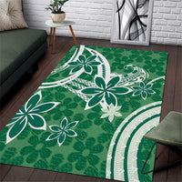 Hawaii Pupuala Plumeria Green Area Rug Polynesian Pattern LT01 Green - Polynesian Pride