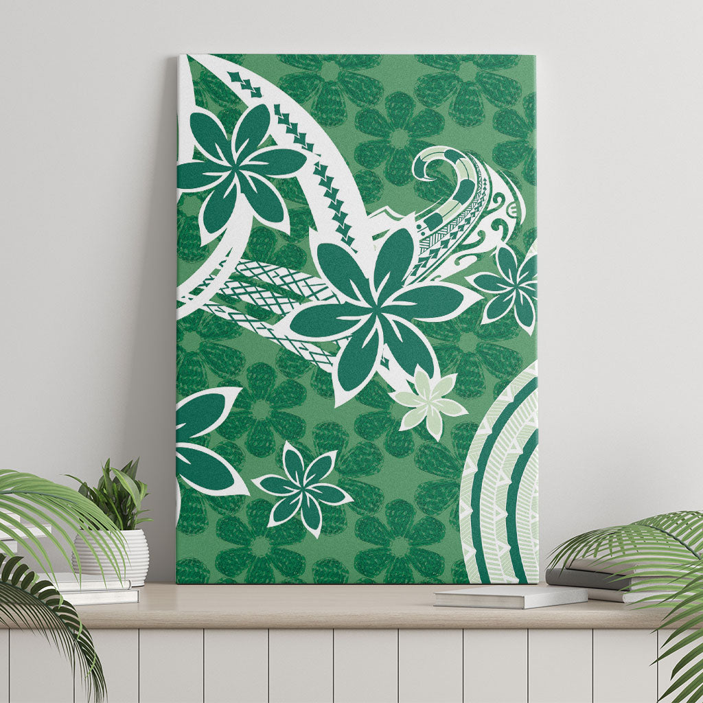Hawaii Pupuala Plumeria Green Canvas Wall Art Polynesian Pattern LT01 - Polynesian Pride