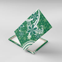 Hawaii Pupuala Plumeria Green Canvas Wall Art Polynesian Pattern LT01 With Frame Green - Polynesian Pride
